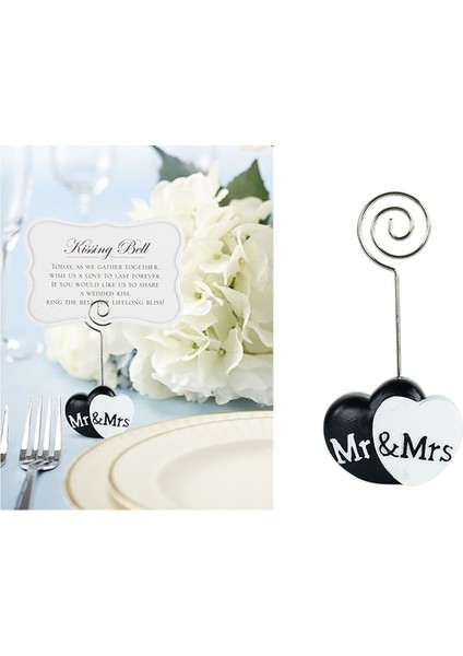 L02 Gelin ve Damat Şekli Metal Fotoğraf Tutucu Standları Masa Numarası Tutucular Yer Adı Kart Kağıdı Menü Klipleri Düğün Masaüstü Süslemeleri (Yurt Dışından)