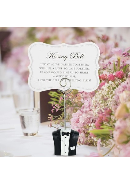 L02 Gelin ve Damat Şekli Metal Fotoğraf Tutucu Standları Masa Numarası Tutucular Yer Adı Kart Kağıdı Menü Klipleri Düğün Masaüstü Süslemeleri (Yurt Dışından) fırsatları