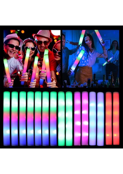 Yeşil-Her Zaman 5 Pcs 10/5 Pcs LED Glow Sticks Toplu Renkli Rgb Aydınlık Köpük Sopa Tezahürat Tüpü Koyu Işık Düğün Doğum Günü Partisi Cadılar Bayramı Sahne Için (Yurt Dışından)