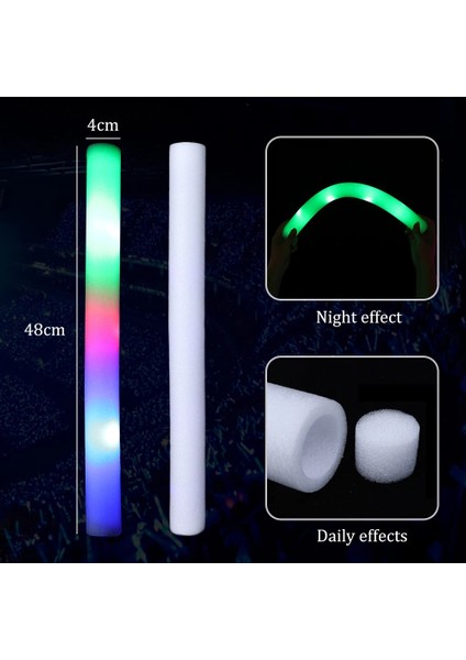 Yeşil-Her Zaman 5 Pcs 10/5 Pcs LED Glow Sticks Toplu Renkli Rgb Aydınlık Köpük Sopa Tezahürat Tüpü Koyu Işık Düğün Doğum Günü Partisi Cadılar Bayramı Sahne Için (Yurt Dışından)