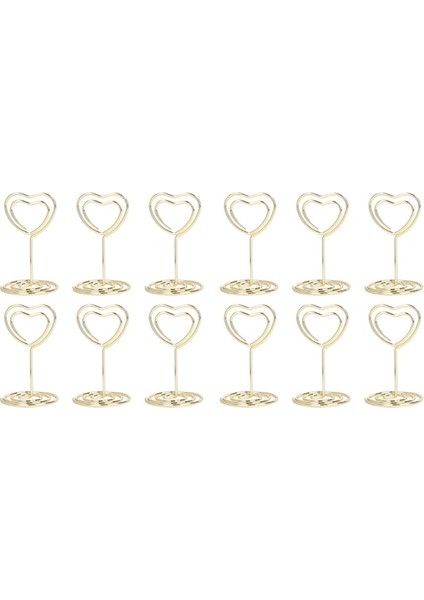 Altın LOVE-12PCS 12 Adet Metal Yer Kartı Sahipleri Memo Tutucu Kalp Yuvarlak Fotoğraf Klipleri Mesaj Kartları Düğün Masa Placecard Dekor Için Standları (Yurt Dışından)