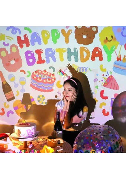 S4 Lamba Levha 5 Adet Mutlu Doğum Günü Projeksiyon Lamba Levhalar Aşk Fotoğraf Arka Plan Atmosfer Gece Lambası Yaratıcı Projektör Malzemeleri Parti Işıkları (Yurt Dışından) indirimleri