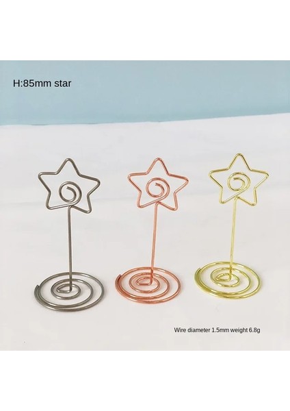 85MM Yıldız 10 Adet Gül Altın 10 Adet Metal Yer Kartı Sahipleri Düğün Masa Numarası Adı Burcu Düğün Doğum Günü Partisi Ev Dekorasyon Için Standı Fotoğraf Klip Standı (Yurt Dışından)