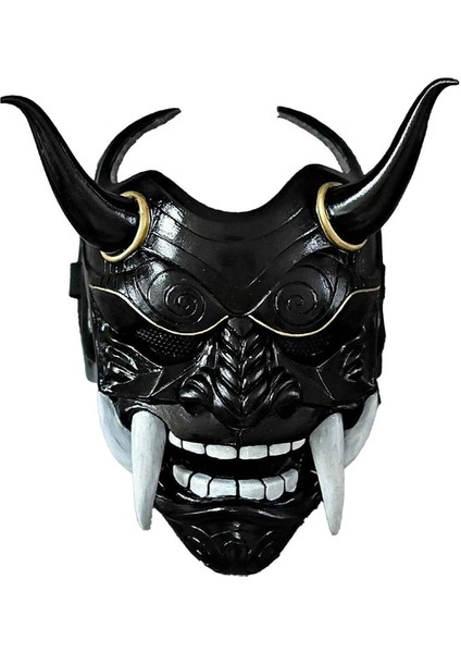 Siyah Korkunç Canavar Cadılar Bayramı Cosplay Maske Hannya Şeytan Oni Samurai Noh Kabuki Prajna Şeytan Maskeleri (Yurt Dışından)