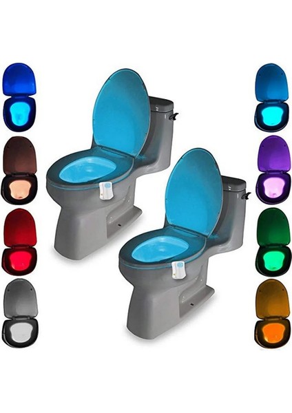 Yeni Sürüm Akıllı LED Hareket Sensörlü Klozet Gece Lambası 8 Renk Su Geçirmez Arka Işık Klozet Için LED Luminaria Lamba Wc Tuvalet Lambası (Yurt Dışından)
