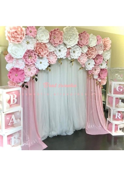 6 Adet Altın Canavar Bebek Duş Kız Dekorasyon Zemin Bebek Duş Balonları Kağıt Çiçek Duvar Dekor Kız Doğum Günü Partisi Fotoğraf Backdrop (Yurt Dışından)