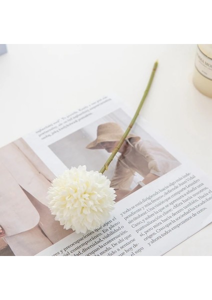 Beyaz 5 Parça 5 Adet Ipek Topu Krizantem Düğün Yapay Çiçek Noel Dekor Vazo Ev Scrapbooking Çiçek Aranjmanı Aksesuarları (Yurt Dışından)