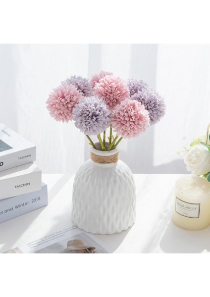 Beyaz 5 Parça 5 Adet Ipek Topu Krizantem Düğün Yapay Çiçek Noel Dekor Vazo Ev Scrapbooking Çiçek Aranjmanı Aksesuarları (Yurt Dışından)