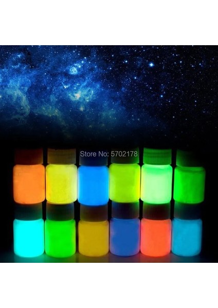 Sarı Floresan Su Bazlı Parlak Boya Sanat Pigment Vücut Boyama Su Geçirmez Karanlıkta Glow Toz Toz Gece Kaplama Dıy Boya (Yurt Dışından)