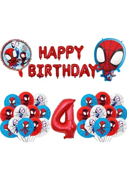 28 Adet Set 4 Disney Spidey ve Onun Inanılmaz Arkadaşları Parti Malzemeleri Tek Kullanımlık Sofra Seti Fincan Tabağı 12 Inç Balon Çocuklar Için Doğum Günü Dekor (Yurt Dışından)