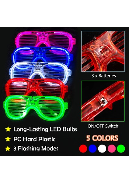 Pembe 10 Adet 5/10/25 Adet Light Up LED Gözlük Toplu 5 Renk Glow Gözlük Karanlıkta Glow Parti Malzemeleri Neon Parti Çocuklar Yetişkinler Için Iyilik (Yurt Dışından) modelleri