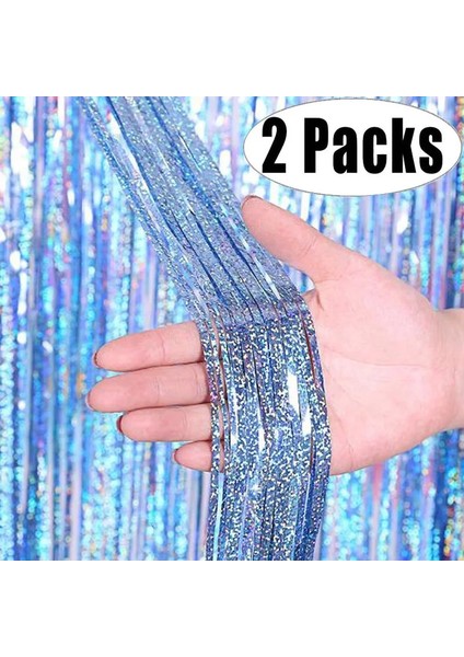 Pembe 2 Paket 2x1 M Glitter Parti Zemin Metalik Folyo Tinsel Saçak Perde Doğum Günü Düğün Bekarlığa Veda Dekorasyon Yetişkin Yıldönümü (Yurt Dışından)