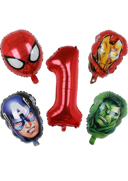 Floresan Sarı 5 Adet Marvel Süper Kahraman Balon Örümcek Adam Alüminyum Folyo Balonlar Çocuk Doğum Günü Partisi Dekorasyon Bebek Duş Demir Adam Balonlar (Yurt Dışından)