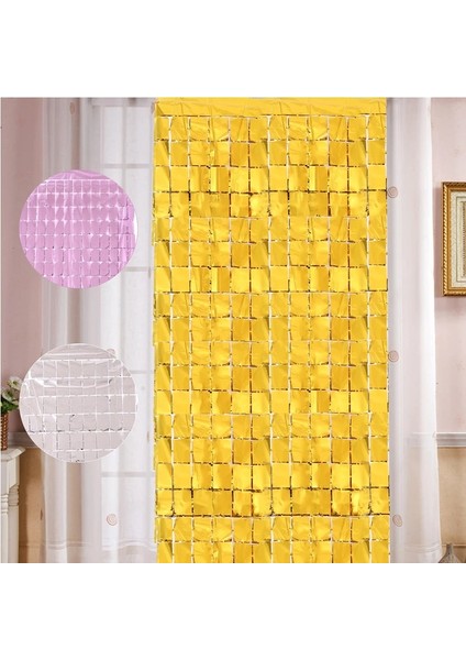 Pembe 1x2 M Parti Zemin Metalik Folyo Saçak Glitter Perde Doğum Günü Düğün Dekorasyon Zemin Bebek Duş Favor Malzemeleri (Yurt Dışından) modelleri