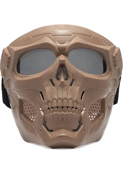 Haki Gri Kafatası Korku Kask Maskesi Off Road Motosiklet Gözlüğü Spor Sürme Harley Gözlük Maskesi Motosiklet Sürme Gözlüğü Taktik Kask (Yurt Dışından)