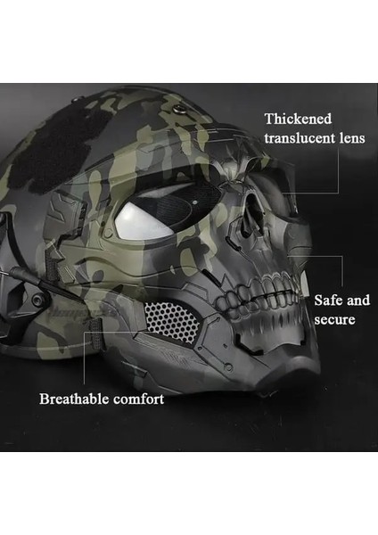Haki Gri Kafatası Korku Kask Maskesi Off Road Motosiklet Gözlüğü Spor Sürme Harley Gözlük Maskesi Motosiklet Sürme Gözlüğü Taktik Kask (Yurt Dışından) fırsatları