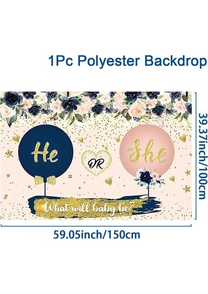 Stil 3 Ggender Reveal Zemin Photocall Ggender Reveal Parti Banner Arka Plan Mutlu Doğum Günü Parti Dekor Çocuklar Oğlan Kız Bebek Duş (Yurt Dışından)