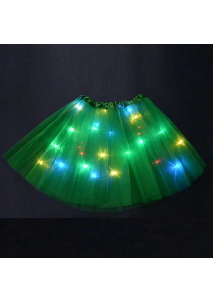 2-7 Yıl Kızlar Için Mavi Kadın Kız LED Etek Neon Işık Up Tutu Sahne Dans Glow Doğum Günü Partisi Hediye Çiçek Taç Peri Kostüm Değnek Düğün Cadılar Bayramı (Yurt Dışından)
