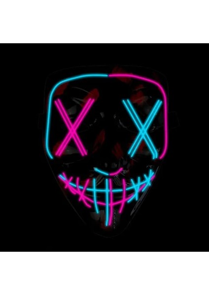 A-16 Aydınlık LED Anonim Yüz Tasfiye Maskesi Cosplay Parti Malzemeleri Parlayan El Tel Hacker Maskesi Cadılar Bayramı Neon Işık Korkunç Maskara (Yurt Dışından) fiyatları