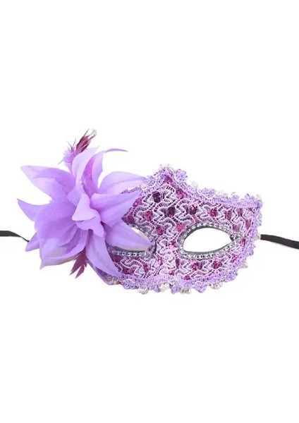 Mor Cosplay Yüz Kapatma Beaty Kişilik Rahat Elegance Yaratıcı Süslenmiş Rhinestones Yarım Yüz Dantel Venedik Maskesi Hediye Için (Yurt Dışından)