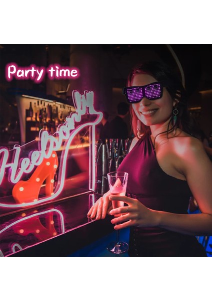 Uygulama Kontrolü 4 Renk USB Şarjı Çok Renkli Parti LED Gözlükleri Disko Şarap Barı Dinamik Yanıp Sönen LED Gözlük, Övgüler Bluetooth App Özelleştirilebilir Işıklandırma (Yurt Dışından)