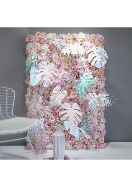 Pembe 9 60X40 cm Yapay Ortanca Gül Şakayık Çiçek Panelleri Düğün Zemin Centerpieces Süslemeleri Mekan Çiçek Dekor Sahte Çiçek (Yurt Dışından)