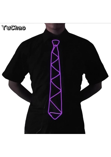 E Mor Sıcak Satış LED Festivali Rave Işık Parti Cosplay Vendetta Guy Fawkes Flaş Takım Elbise El Şapka + Parlayan Kravat + Neon Maske Bar Dans Malzemeleri (Yurt Dışından) fiyatları