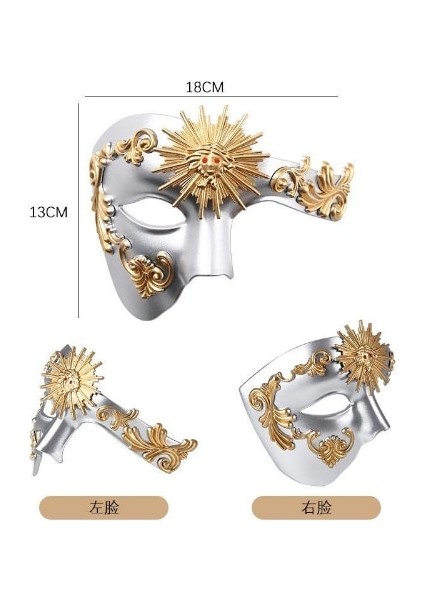 16 Cadılar Bayramı Venedik Retro Opera Phantom Avrupa Topu Lüks Masquerade Maskesi Yarım Yüz Karnaval Paskalya Parti Maskesi (Yurt Dışından)