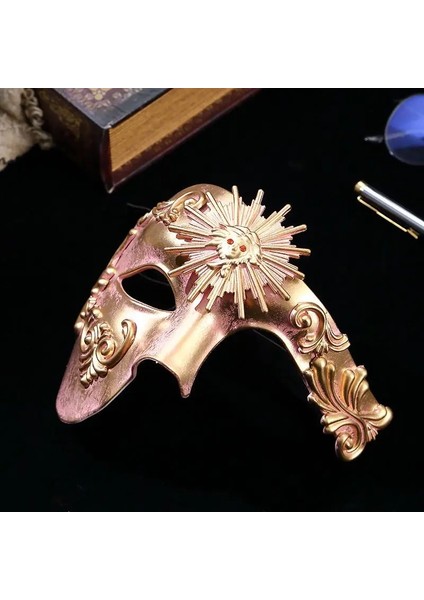 16 Cadılar Bayramı Venedik Retro Opera Phantom Avrupa Topu Lüks Masquerade Maskesi Yarım Yüz Karnaval Paskalya Parti Maskesi (Yurt Dışından)