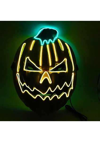 Maske 2 Cadılar Bayramı Maskesi Karışık Renkli LED Maske Parti Maskesi Masquerade Maskeleri Neon Maske Karanlıkta Işık Glow Korku Maskesi Parlayan Masker (Yurt Dışından) indirimleri
