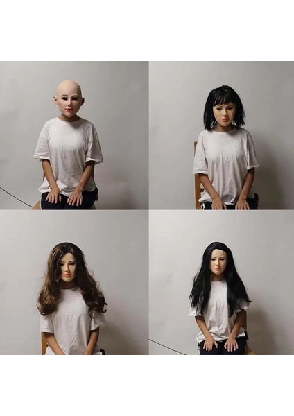 B1 Yaratıcı Kişilik Maskesi Kel Güzellik Tam Yüz Saç Maskara Maskesi Cadılar Bayramı Partisi Masquerade Cosplay Rol Yapma Sahne (Yurt Dışından) modelleri