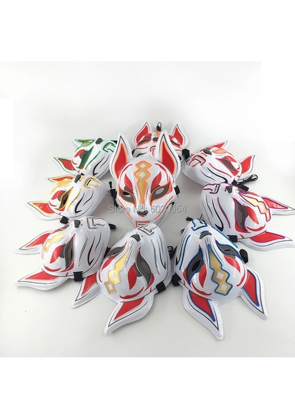 Yeşil 2 Yeni Aydınlık Cadılar Bayramı Partisi Maskesi El Tel Parlayan Maske Japon Anime Cosplay LED Kostüm Karnaval Parti Malzemeleri Için Tilki Maskesi (Yurt Dışından) fırsatları