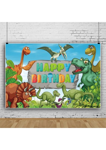 Bir Karikatür Dinozor Arka Plan Bez Parti Dekor Vahşi Dino Zemin Jungle Safari Rawr Mutlu Doğum Günü Partisi Dekor Çocuk Boy Favor (Yurt Dışından)