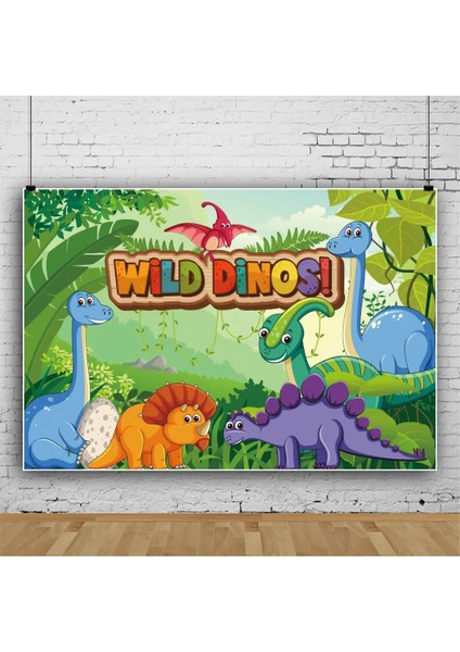 Bir Karikatür Dinozor Arka Plan Bez Parti Dekor Vahşi Dino Zemin Jungle Safari Rawr Mutlu Doğum Günü Partisi Dekor Çocuk Boy Favor (Yurt Dışından)