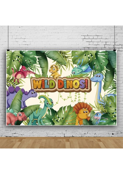 Bir Karikatür Dinozor Arka Plan Bez Parti Dekor Vahşi Dino Zemin Jungle Safari Rawr Mutlu Doğum Günü Partisi Dekor Çocuk Boy Favor (Yurt Dışından)