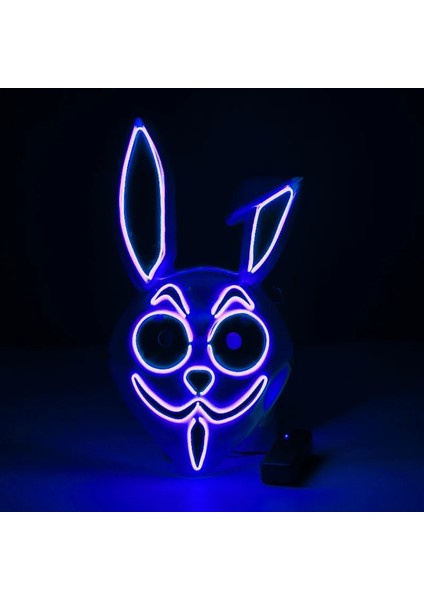 Mavi LED Kızdırma Ferank Uzun Katlanmış Kulaklar Tavşan Kızdırma Maskesi Anime Çünkü Sahne Kedi Yüz Tilki Cadılar Bayramı (Yurt Dışından) fiyatları