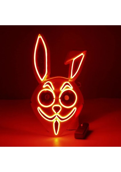 Mavi LED Kızdırma Ferank Uzun Katlanmış Kulaklar Tavşan Kızdırma Maskesi Anime Çünkü Sahne Kedi Yüz Tilki Cadılar Bayramı (Yurt Dışından) modelleri