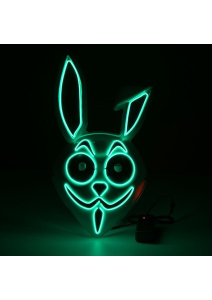 Mavi LED Kızdırma Ferank Uzun Katlanmış Kulaklar Tavşan Kızdırma Maskesi Anime Çünkü Sahne Kedi Yüz Tilki Cadılar Bayramı (Yurt Dışından) indirimleri