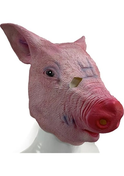 Stil B Yeni Komik Domuz Kafası Maskesi Şarkı Giydirme Masquerade Cadılar Bayramı Kostüm Partisi Sahne Maskeleri Lateks Kırmızı Pembe Domuz Kask Kulaklık Karnaval (Yurt Dışından)
