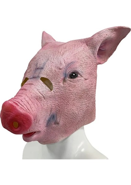 Stil B Yeni Komik Domuz Kafası Maskesi Şarkı Giydirme Masquerade Cadılar Bayramı Kostüm Partisi Sahne Maskeleri Lateks Kırmızı Pembe Domuz Kask Kulaklık Karnaval (Yurt Dışından)
