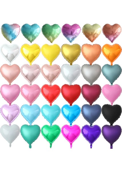 Mix Degrade Kalp 10 Adet 18 Inç Çok Gül Altın Kalp Folyo Balonlar Metal Helyum Globos Düğün Parti Süslemeleri Kız Doğum Günü Nişan Hediyeleri (Yurt Dışından)