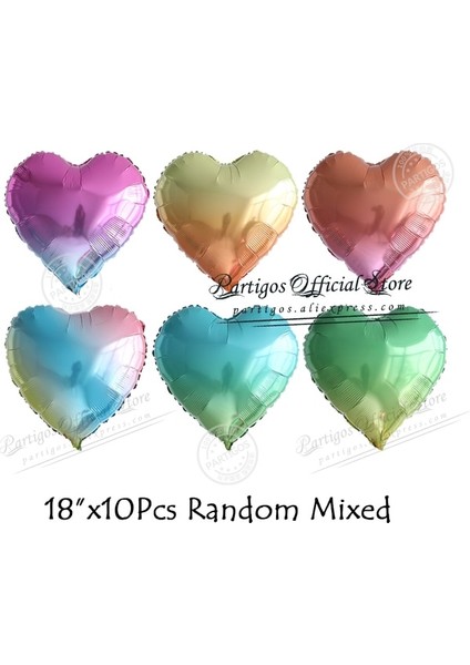 Mix Degrade Kalp 10 Adet 18 Inç Çok Gül Altın Kalp Folyo Balonlar Metal Helyum Globos Düğün Parti Süslemeleri Kız Doğum Günü Nişan Hediyeleri (Yurt Dışından) fiyatları
