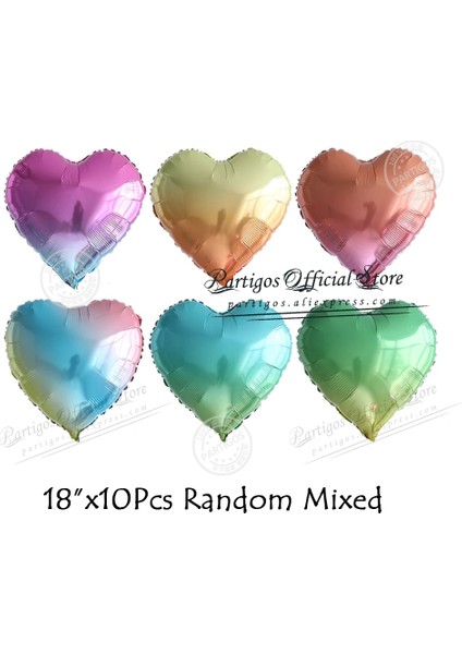 Mix Degrade Kalp 10 Adet 18 Inç Çok Gül Altın Kalp Folyo Balonlar Metal Helyum Globos Düğün Parti Süslemeleri Kız Doğum Günü Nişan Hediyeleri (Yurt Dışından) indirimleri
