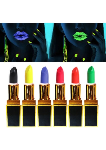 Floresan Sarı Glow Blacklight Neon Uv Ruj Yüz ve Vücut Boyası Floresan Makyaj Marker Noel Karnavalı (Yurt Dışından)