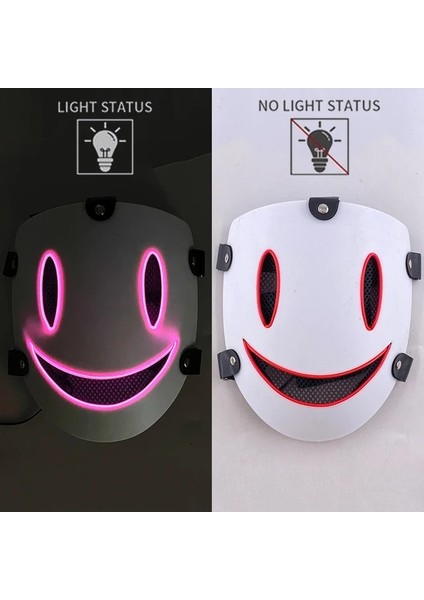 Pembe Japon Anime Yüksek Katlı Invasion Cosplay Maske LED Parlayan Maske Parti Maskesi Japon Samuray Cosplay Kostüm Sahne (Yurt Dışından)