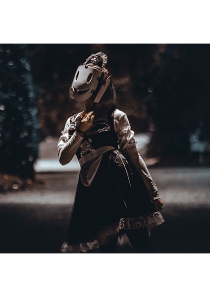 Pembe Japon Anime Yüksek Katlı Invasion Cosplay Maske LED Parlayan Maske Parti Maskesi Japon Samuray Cosplay Kostüm Sahne (Yurt Dışından) indirimleri