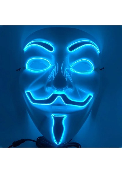 Maske 3 Cadılar Bayramı Maskesi Karışık Renkli LED Maske Parti Maskesi Masquerade Maskeleri Neon Maske Karanlıkta Işık Glow Korku Maskesi Parlayan Masker (Yurt Dışından) fırsatları