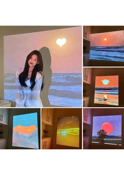 S13 Projeksiyon Lambası Ins Manzara Projeksiyon Lambası Windows Zemin Gün Batımı Projektör Işığı Doğum Günü Partisi Duvar Dekorasyonu Kızlar Fotoğraf Sahne 풍경 프로젝션 (Yurt Dışından) fiyatları