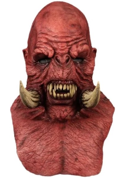 Siyah Cadılar Bayramı Maskesi Dişleri Kırmızı Ork Gri Ork Şeytan Maskesi Parti Parti Korku Maskesi Şapka Tatil Parti Maskesi Maskara Japonesa (Yurt Dışından)