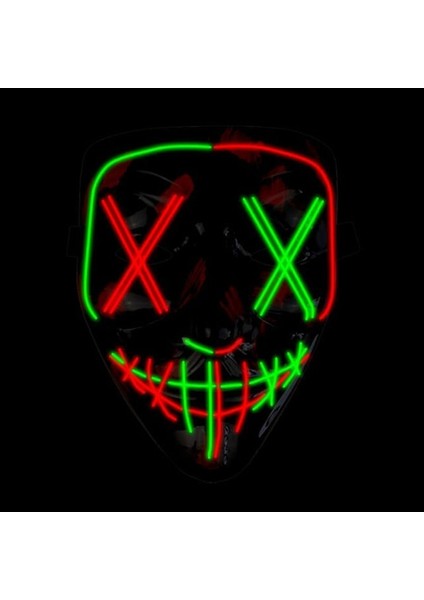 A-22 Aydınlık LED Anonim Yüz Tasfiye Maskesi Cosplay Parti Malzemeleri Parlayan El Tel Hacker Maskesi Cadılar Bayramı Neon Işık Korkunç Maskara (Yurt Dışından) fiyatları